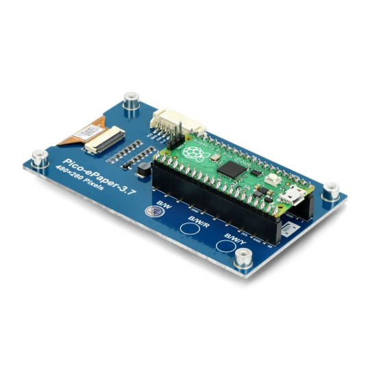 Електронний папір, дисплей з електронним чорнилом - 3.7 дюйма, 480 x 280 пікселів - SPI - чорно-білий - для Raspberry Pi Pico - Wa