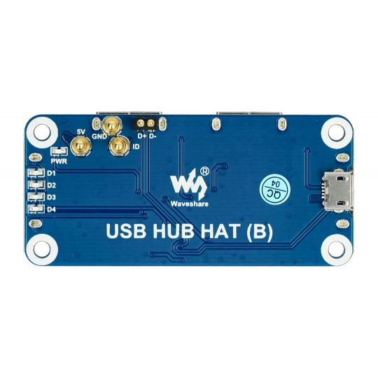 USB-хаб (B) — 4-портовый хаб — крышка для Raspberry Pi 4B/3B+/3B/Zero — Waveshare 20317