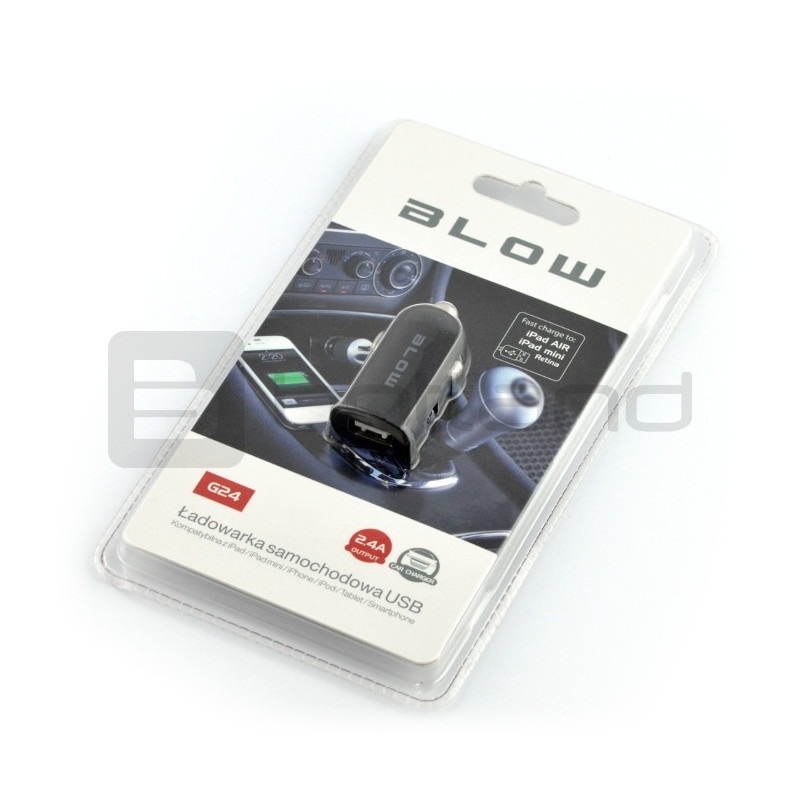 Ładowarka / zasilacz samochodowy Blow 5V/2.4A USB