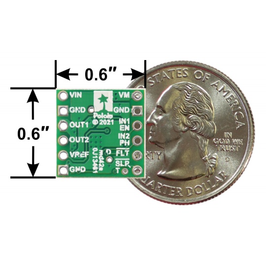 DRV8256P - одноканальний контролер двигуна 48 В/1,9 А - Pololu 4039