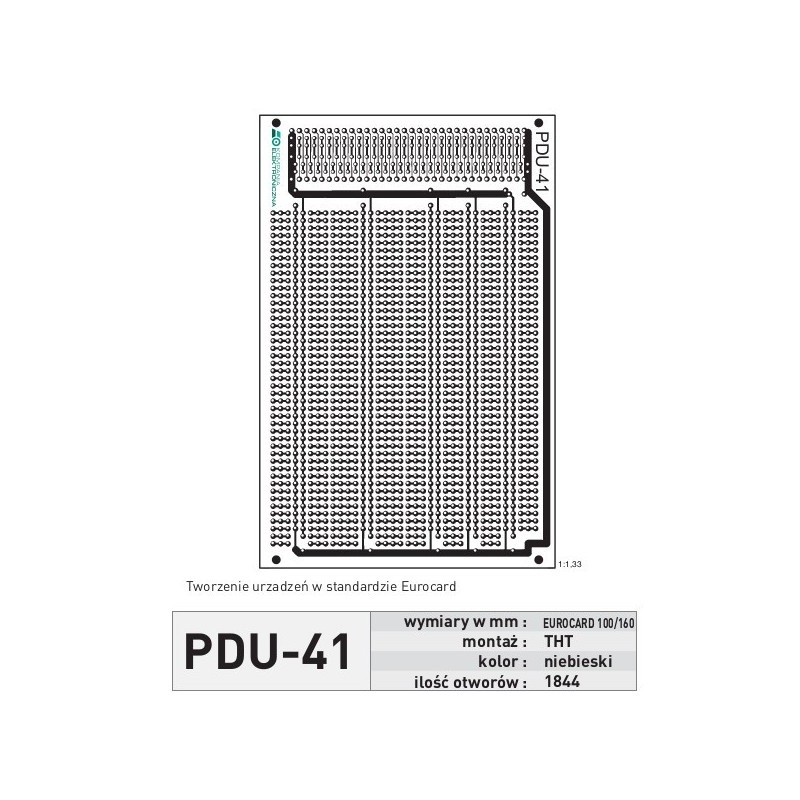 Płytka uniwersalna PDU41 - THT Eurocard