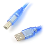 Przewód, kabel USB A - B - 30cm - niebieski