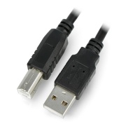 Przewód USB A - B 2.0 Lanberg - z filtrem ferrytowym - czarny 1m