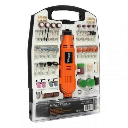 Міні-шліфувальна машина - дриль Kraft&Dele 270 Вт + аксесуари - 235 предметів - KD10245