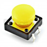 Tact Switch 12x12 mm z nasadką okrągły - żółty - zdjęcie 1