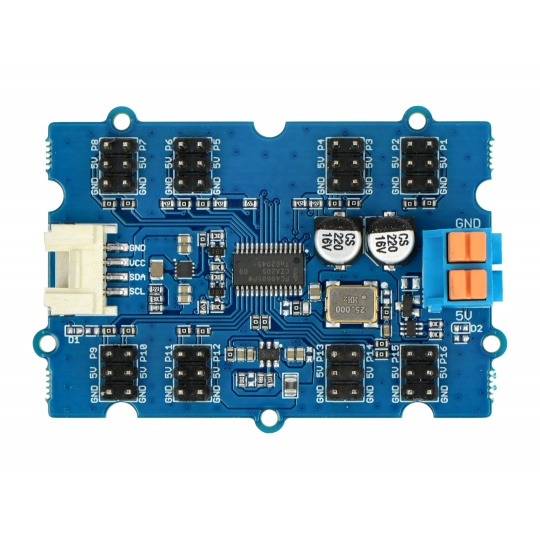 Grove - PCA9685 - 16-канальний, 12-бітний ШІМ сервоконтролер I2C