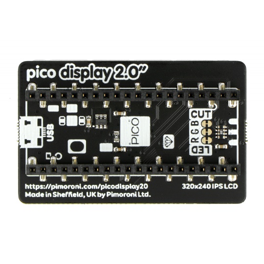 Комплект дисплеїв Pico 2.0 - IPS РК-дисплей 2 дюйми 320x240 пікселів для Raspberry Pi Pico - PiMoroni PIM850
