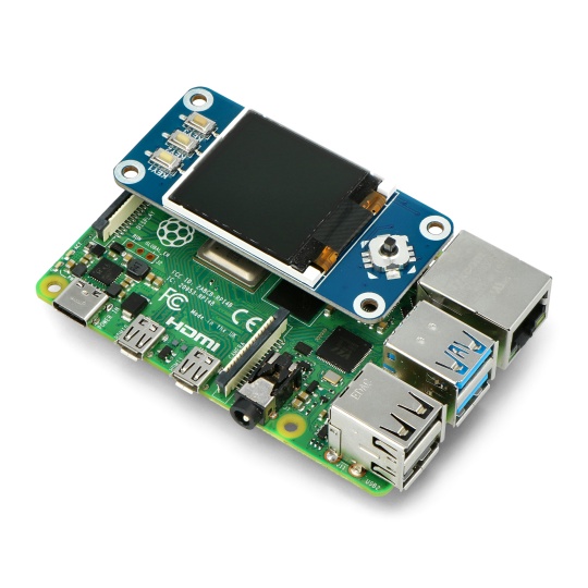 TFT РК-екран 1.44'' 128x128px SPI - Шапка для Raspberry Pi 4/3+/3/2/Zero - Waveshare 13891