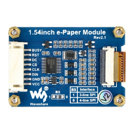 Електронний папір E-Ink 1.54'' V2.1 200x200px - модуль з дисплеєм SPI - Waveshare 12955
