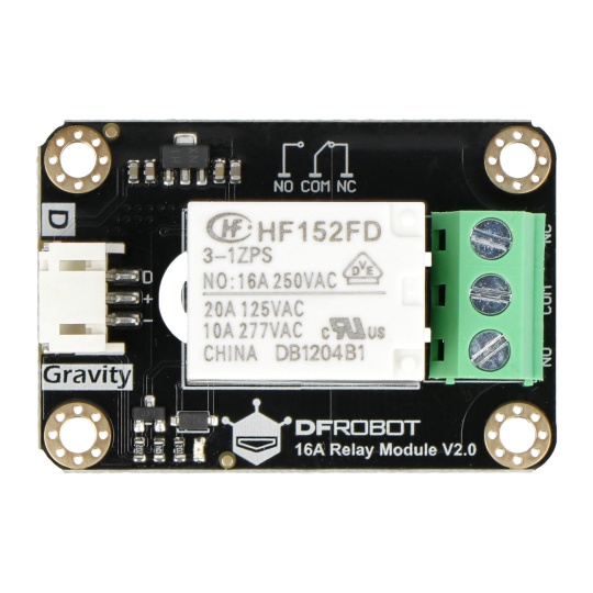 DFRobot Gravity v2.0 - 1-канальне реле - контакти 277VAC/16A - котушка 5V