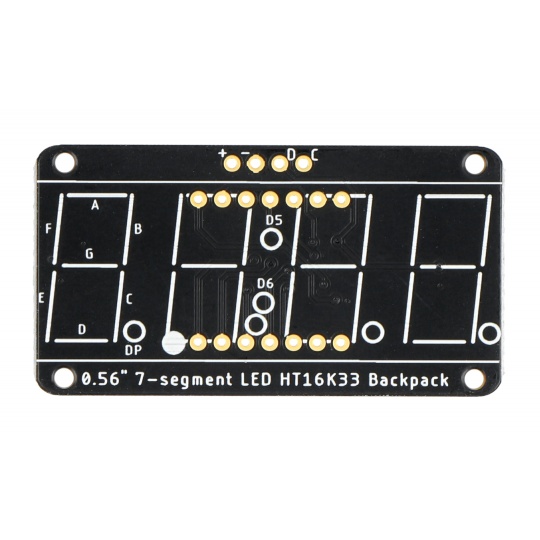 4-розрядний 7-сегментний дисплейний модуль 0,56 дюйма, рюкзак - синій I2C - STEMMA QT/Qwiic - Adafruit 881