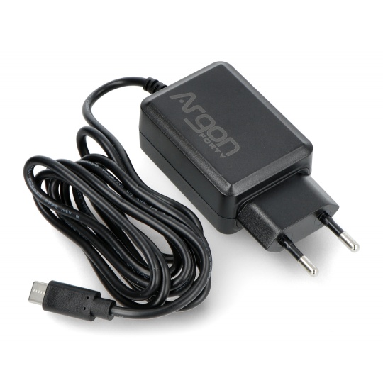 Блок питания Argon40 V2 USB Type-C 5,25 В/3,5 А для Raspberry Pi 4B — черный