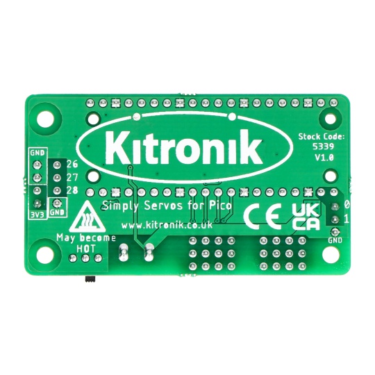 Simply Servos Board - сервоконтролер - 8 каналів - для Raspberry Pi Pico - Kitronik 5339