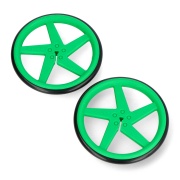 Zielone koła - 2 sztuki - do silnika z wałem D - Kitronik 2593-D