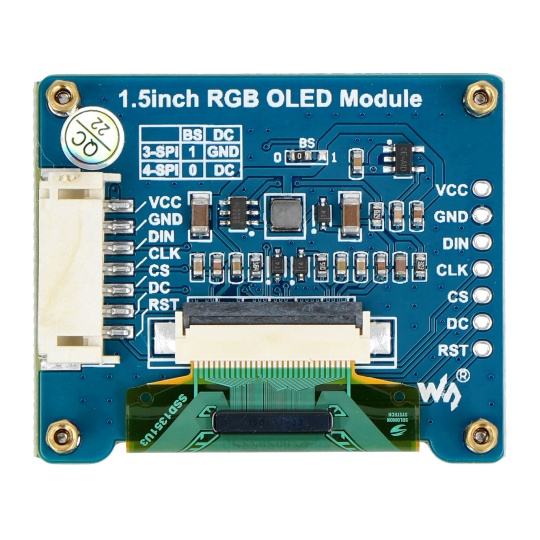 OLED-дисплей 1,5 дюйма 128x128 пікселів - SPI - 65K RGB - Waveshare 14747
