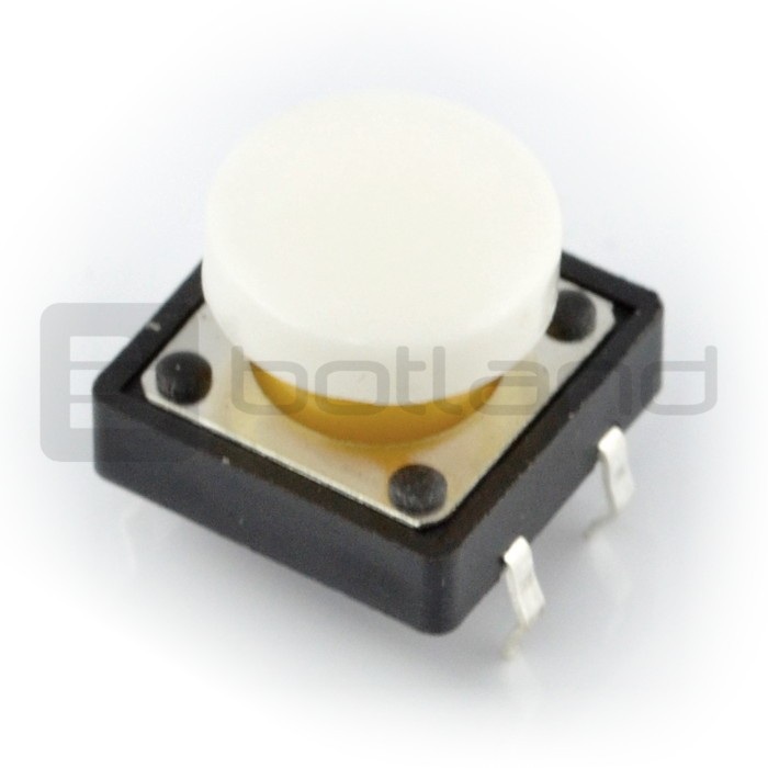 Tact Switch 12x12 mm z nasadką okrągły - biały [NOWE]