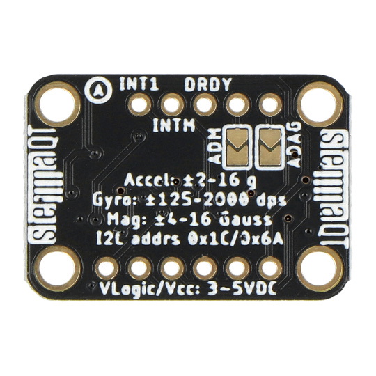 LSM6DS3TR-C + LIS3MDL 9DOF IMU - акселерометр, гіроскоп та магнітометр I2C - Adafruit 5543