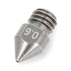 Dysza 0,6mm MK8 - filament 1,75mm - stal hartowana
