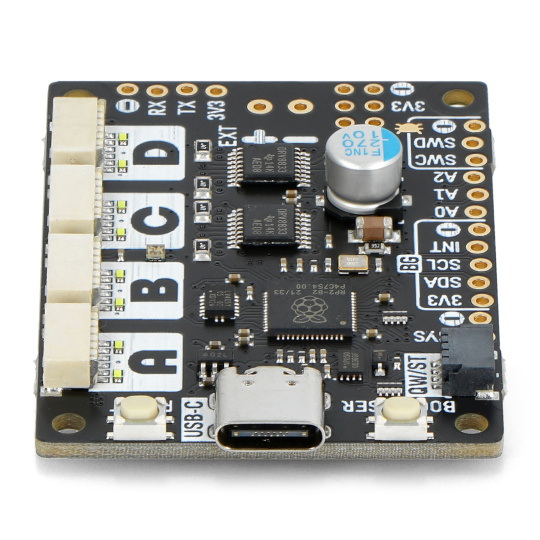 Двигун 2040 - чотириканальний контролер двигуна 10 В/0,5 А - RP2040 - Pimoroni PIM618