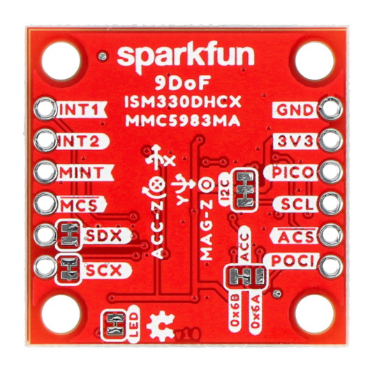 Датчик прориву IMU 9DoF - ISM330DHCX, MMC5983MA - Qwiic - SparkFun SEN-19895