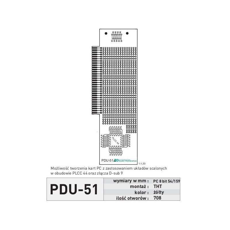 Płytka uniwersalna PDU51 - THT karta PC