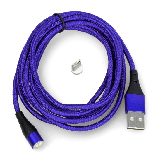 Магнітний кабель USB A - USB типу C - 2 м - Akyga AK-USB-43