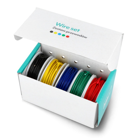 Набір проводів 22AWG - різні кольори - 5 шт. - justPi
