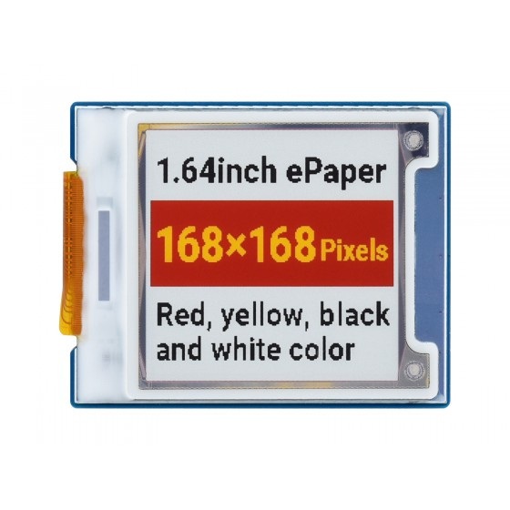 Wyświetlacz e-paper - 1,64'' 168x168px - 4 kolory - SPI - Waveshare 22755