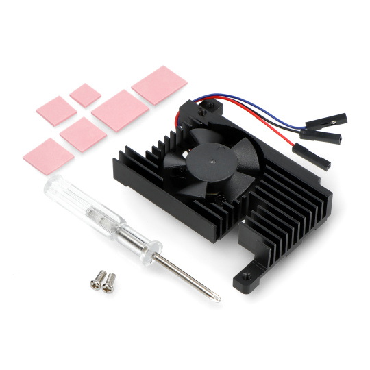 Універсальний вентилятор охолодження з радіатором - алюмінієвий - з ШІМ-керуванням - для Raspberry Pi 4B - Waveshare 22913
