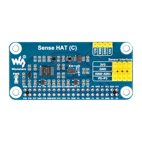 Sense HAT (C) - багатофункціональний датчик навколишнього середовища - щит для Raspberry Pi - Waveshare 23229