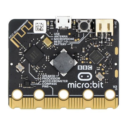 BBC micro:bit 2 GO - навчальний модуль, Cortex M4, акселерометр, Bluetooth, LED 5x5 + аксесуари