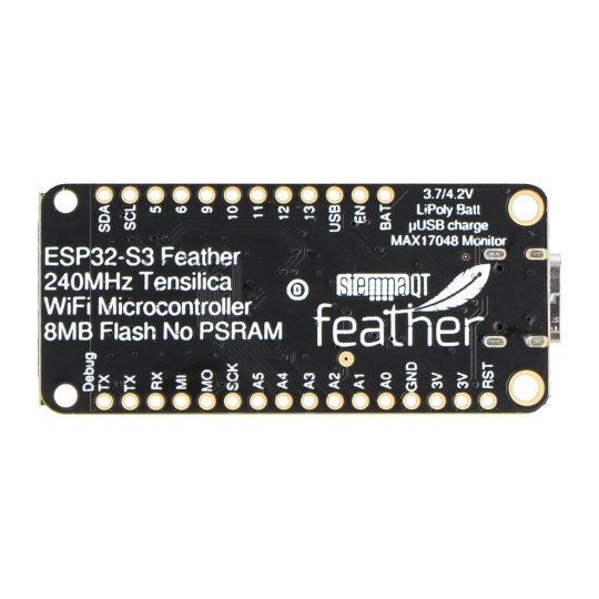 Feather ESP32-S3 - модуль WiFi, GPIO - сумісний з Arduino - Adafruit 5323