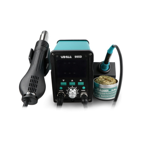 Паяльна станція Yuihua 995D 2-в-1 з гарячим повітрям та жалом, вентилятором у прасці - 750 Вт