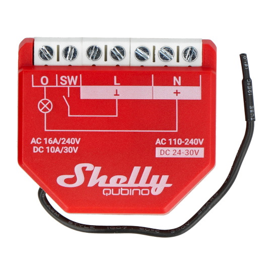 Shelly Qubino Wave 1PM - 1-канальний настінний реле/контролер Z-Wave 230 В з вимірюванням потужності