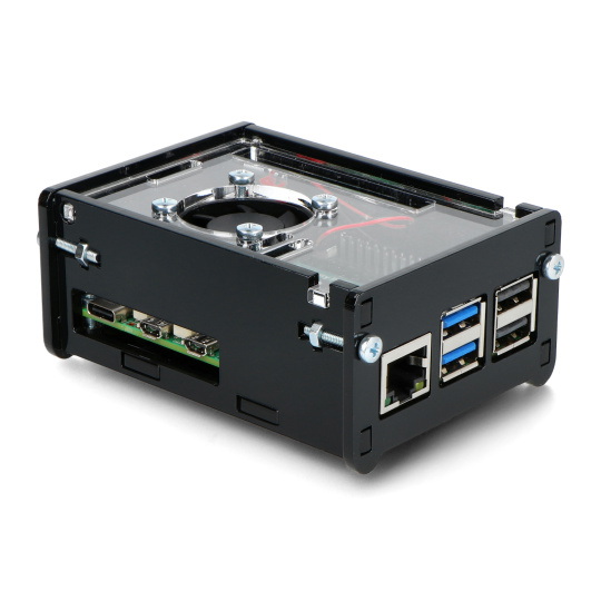 Корпус для Raspberry Pi 5 с вентилятором — черный