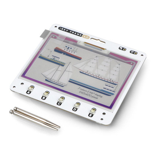 Inky Frame 4'' - модуль с Raspberry Pi Pico W и электронным дисплеем 4'' 640x400 пикселей - 7 цветов - PiMoroni PIM654