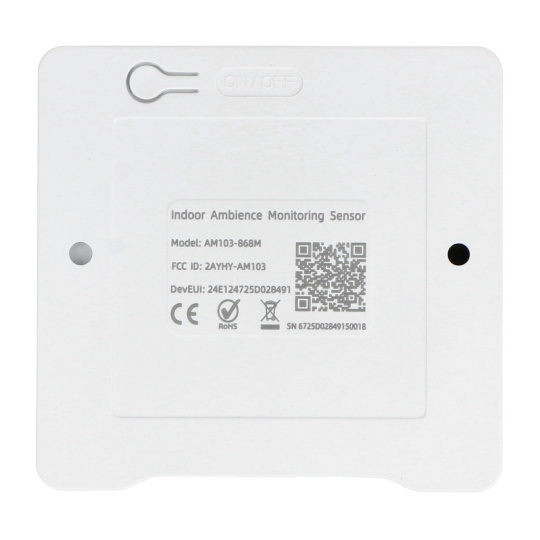Интеллектуальный датчик качества воздуха IP30 LoRaWAN — белый — Milesight AM103-868M
