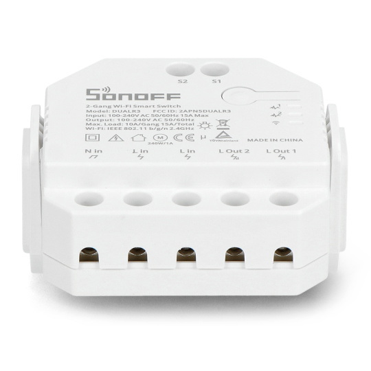 Sonoff Dual R3 - подвійний WiFi релейний вимикач з вимірюванням потужності - контролер для ролет