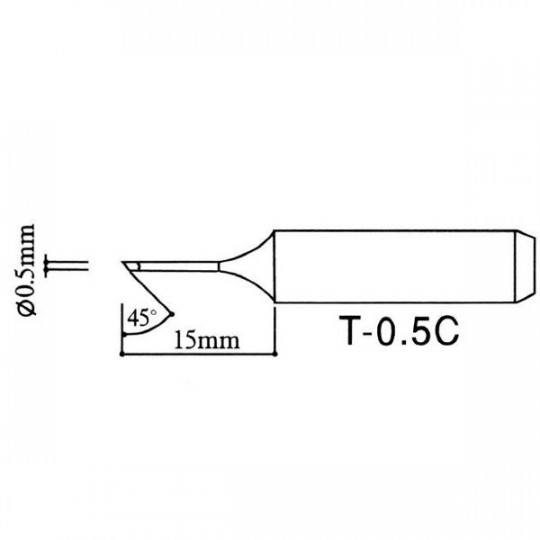 Жало паяльної станції - чорна серія, тип 900M T-0.5C HQ