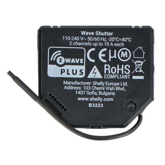 Shelly Qubino Wave Shutter - контролер ролет 230 В - вимірювання енергії - Z-Wave