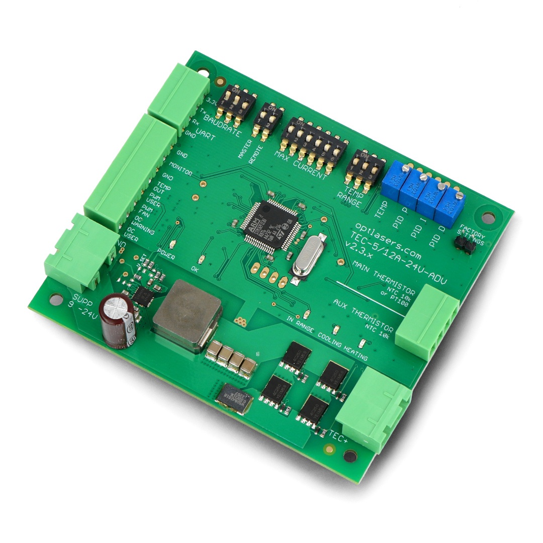 Programowalny kontroler temperatury USB/RS232 - TEC-12A-24V-ADV - Opt Lasers