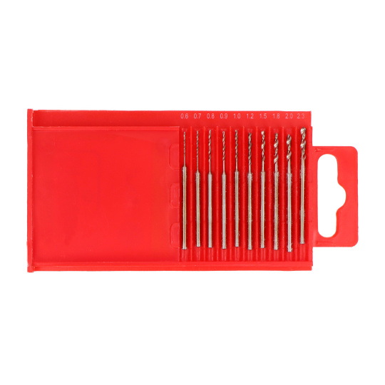 Набір мініатюрних свердел, 10 предметів - від 0,6 до 2,3 мм