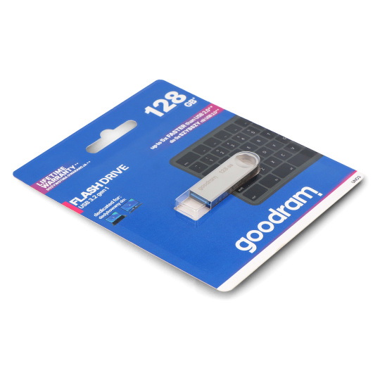 Флеш-накопичувач GoodRam - USB 3.2 Gen 1 - UNO3 Silver - 128 ГБ