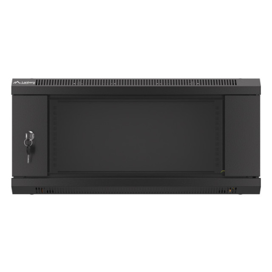 Настінна шафа для монтажу в стійку - 19'' 4U 600x450 мм - чорна - Lanberg WF01-6404-10B