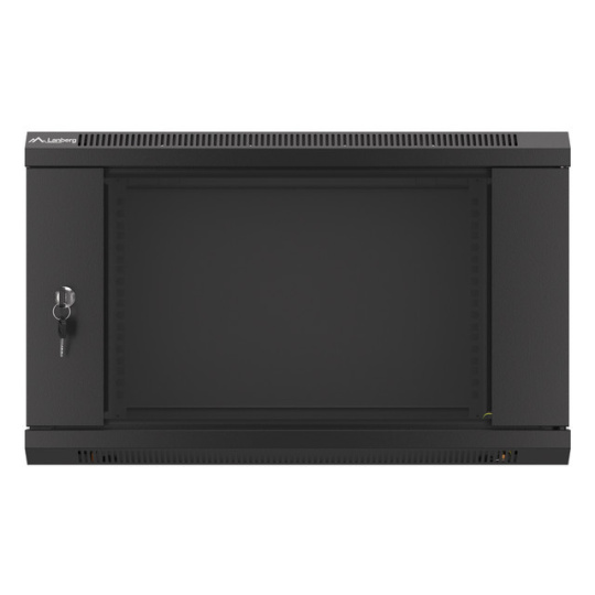 Настінна шафа для монтажу в стійку - 19'' 6U 600x450 мм - чорна - Lanberg WF01-6406-10B