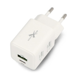 Zasilacz USB A USB C - 5V-20V/1,5A-3A - biały - eXtreme TC30CUGAN