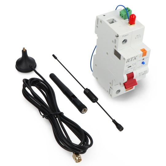 Tuya - Однофазний WiFi запобіжник з лічильником енергії - 1P 63A - RTX WCB63-1P