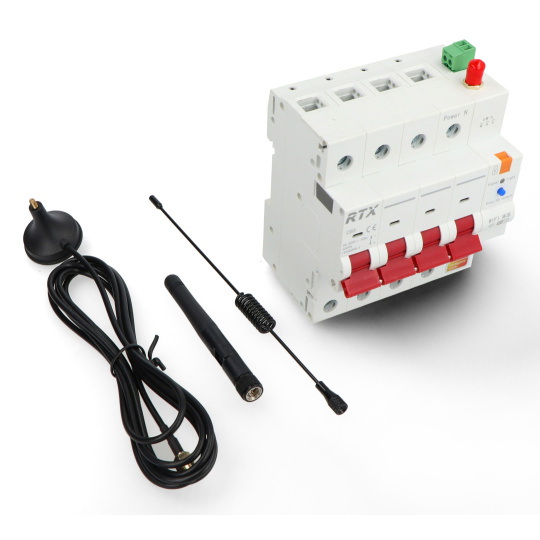 Tuya - 3-фазний WiFi запобіжник з лічильником енергії - 4P 63A - RTX WCB63-4P