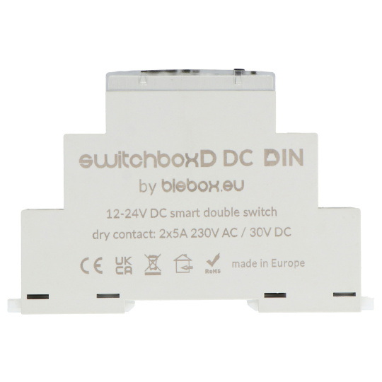 BleBox SwitchBoxD DC DIN - 2-канальне реле 230 В змінного струму 30 В постійного струму WiFi - додаток для Android/iOS
