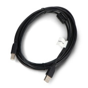 Przewód USB A - USB B 2.0 Lanberg - z filtrem ferrytowym - czarny - 3m